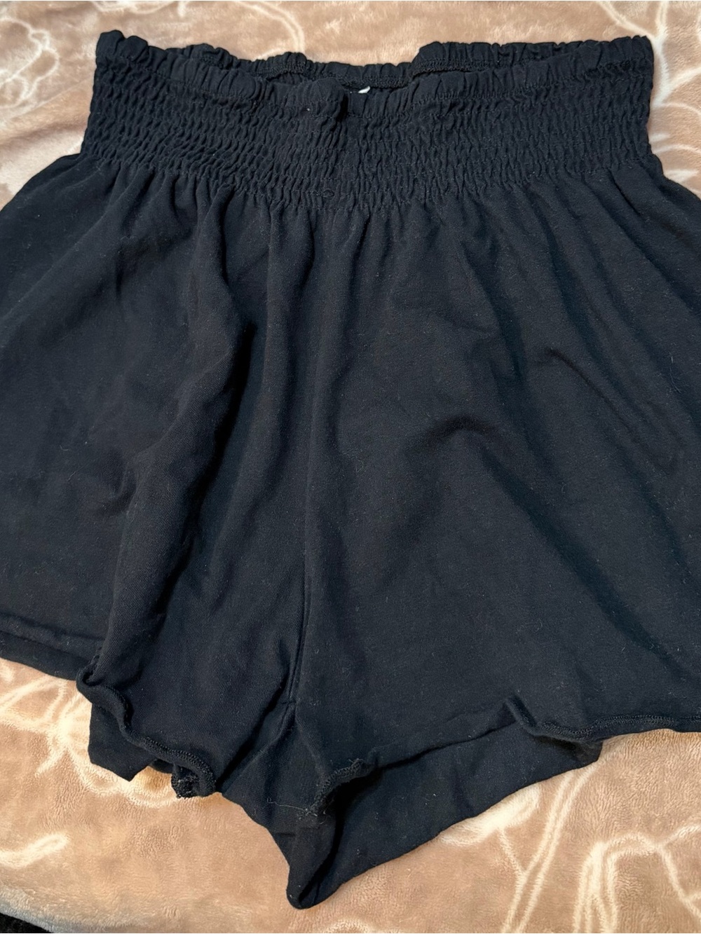 SHEIN Black High-Waist Smocked Women’s Shorts